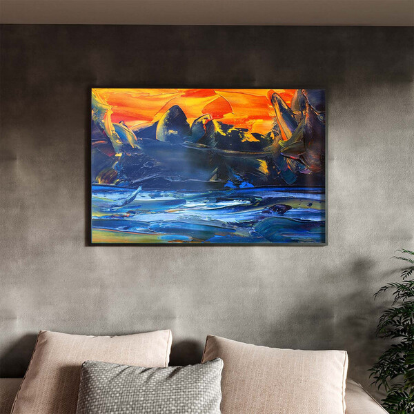 Quadro Decorativo Abstrato Pallet Com Moldura E Vidro Preto -