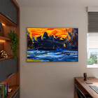 Quadro Decorativo Abstrato Pallet Com Moldura Prata - 120x60