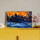 Quadro Decorativo Abstrato Pallet Com Moldura Prata - 120x60