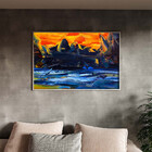 Quadro Decorativo Abstrato Pallet Com Moldura Prata - 200x100