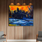 Quadro Decorativo Abstrato Pallet Com Moldura Preto - 100x70