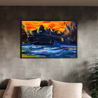 Quadro Decorativo Abstrato Pallet Com Moldura Preto - 120x60