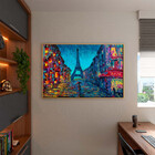 Quadro Decorativo Abstrato Paris Abstract Com Moldura Dourada