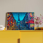 Quadro Decorativo Abstrato Paris Abstract Com Moldura Dourada