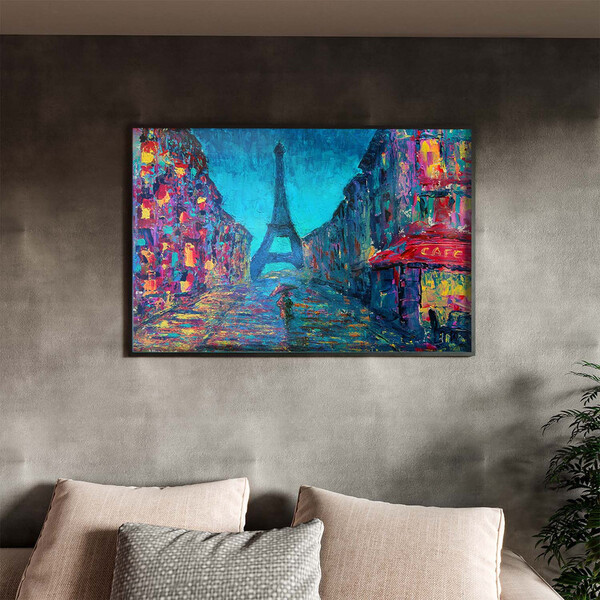 Quadro Decorativo Abstrato Paris Abstract Com Moldura E Vidro