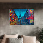 Quadro Decorativo Abstrato Paris Abstract Com Moldura Prata -