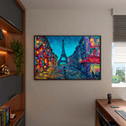 Quadro Decorativo Abstrato Paris Abstract Com Moldura Preto -