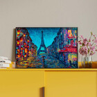 Quadro Decorativo Abstrato Paris Abstract Com Moldura Preto -