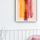 Quadro Decorativo Abstrato Pedrinhas  - 70x50cm Moldura Branca