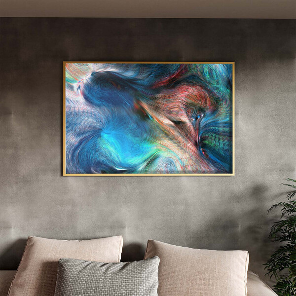 Quadro Decorativo Abstrato Percepção Com Moldura E Vidro Dour