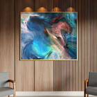 Quadro Decorativo Abstrato Percepção Com Moldura E Vidro Dour