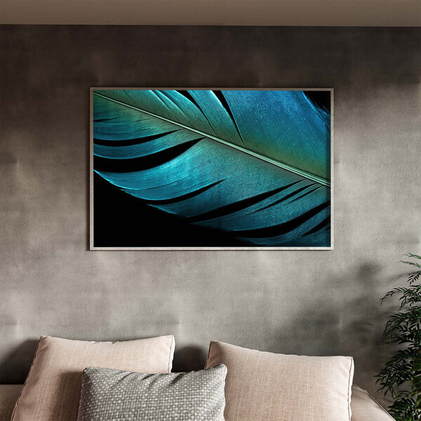 Quadro Decorativo Abstrato Percepção Com Moldura Prata - 120x