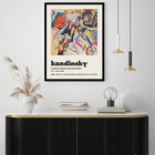 Quadro Decorativo Abstrato Poster Kandinsky  - 70x50cm Moldur