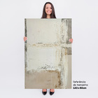 Quadro Decorativo Abstrato Praia Bege 2 Telas Minimalista Ele