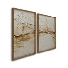 Quadro Decorativo Abstrato Rachaduras No Solo 2 Telas 60x90cm