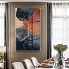 Quadro Decorativo Abstrato Requiem Com Moldura Dourada E Vidr