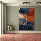 Quadro Decorativo Abstrato Requiem Com Moldura Marrom 150x100