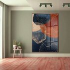 Quadro Decorativo Abstrato Requiem Com Moldura Marrom E Vidro