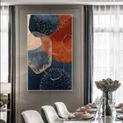 Quadro Decorativo Abstrato Requiem Com Moldura Prata 200x135