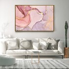 Quadro Decorativo Abstrato Rosa Com Moldura E Sem Vidro 100x1