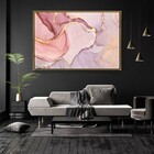 Quadro Decorativo Abstrato Rosa Com Moldura E Sem Vidro 100x1