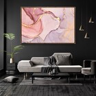 Quadro Decorativo Abstrato Rosa Com Moldura E Sem Vidro 100x1