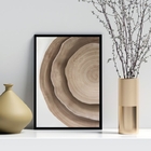 Quadro Decorativo Abstrato Rústico Marrom 45x34cm Moldura:mad