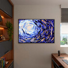 Quadro Decorativo Abstrato Shoal Of Fish Com Moldura E Vidro