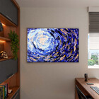 Quadro Decorativo Abstrato Shoal Of Fish Com Moldura E Vidro