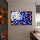 Quadro Decorativo Abstrato Shoal Of Fish Com Moldura Prata -