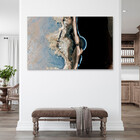 Quadro Decorativo Abstrato Smoke Gray And Silver - 180x100 Cm
