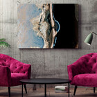 Quadro Decorativo Abstrato Smoke Gray And Silver - 90x60 Cm