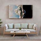 Quadro Decorativo Abstrato Smoke Gray And Silver - 90x60 Cm