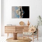 Quadro Decorativo Abstrato Smoke Gray And Silver - 90x60 Cm