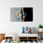 Quadro Decorativo Abstrato Smoke Gray And Silver - 90x60 Cm