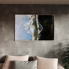 Quadro Decorativo Abstrato Smoke Gray And Silver Com Moldura