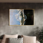 Quadro Decorativo Abstrato Smoke Gray And Silver Com Moldura