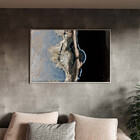 Quadro Decorativo Abstrato Smoke Gray And Silver Com Moldura