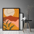 Quadro Decorativo Abstrato Sol Vale Folha  - 70x50cm Moldura