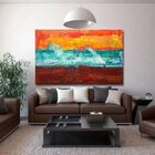 Quadro Decorativo Abstrato Terracota - 90x60cm