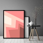 Quadro Decorativo Abstrato Tons Rosê Quedas  - 70x50cm Moldur