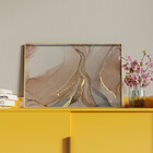 Quadro Decorativo Abstrato Trio Mix Com Moldura Dourada - 180