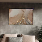 Quadro Decorativo Abstrato Trio Mix Com Moldura Dourada - 200