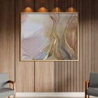 Quadro Decorativo Abstrato Trio Mix Com Moldura E Vidro Doura