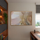 Quadro Decorativo Abstrato Trio Mix Com Moldura E Vidro Doura