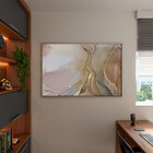 Quadro Decorativo Abstrato Trio Mix Com Moldura E Vidro Prata