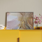 Quadro Decorativo Abstrato Trio Mix Com Moldura E Vidro Prata