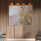 Quadro Decorativo Abstrato Trio Mix Com Moldura E Vidro Prata