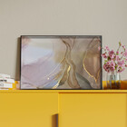 Quadro Decorativo Abstrato Trio Mix Com Moldura E Vidro Preto