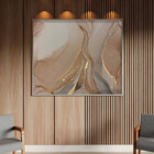 Quadro Decorativo Abstrato Trio Mix Com Moldura Prata - 150x1
